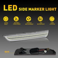 For 2010-14 Ford Mustang LED White Side Marker Light Lens Clear Front Rear 4pcs 6B93BC-57
