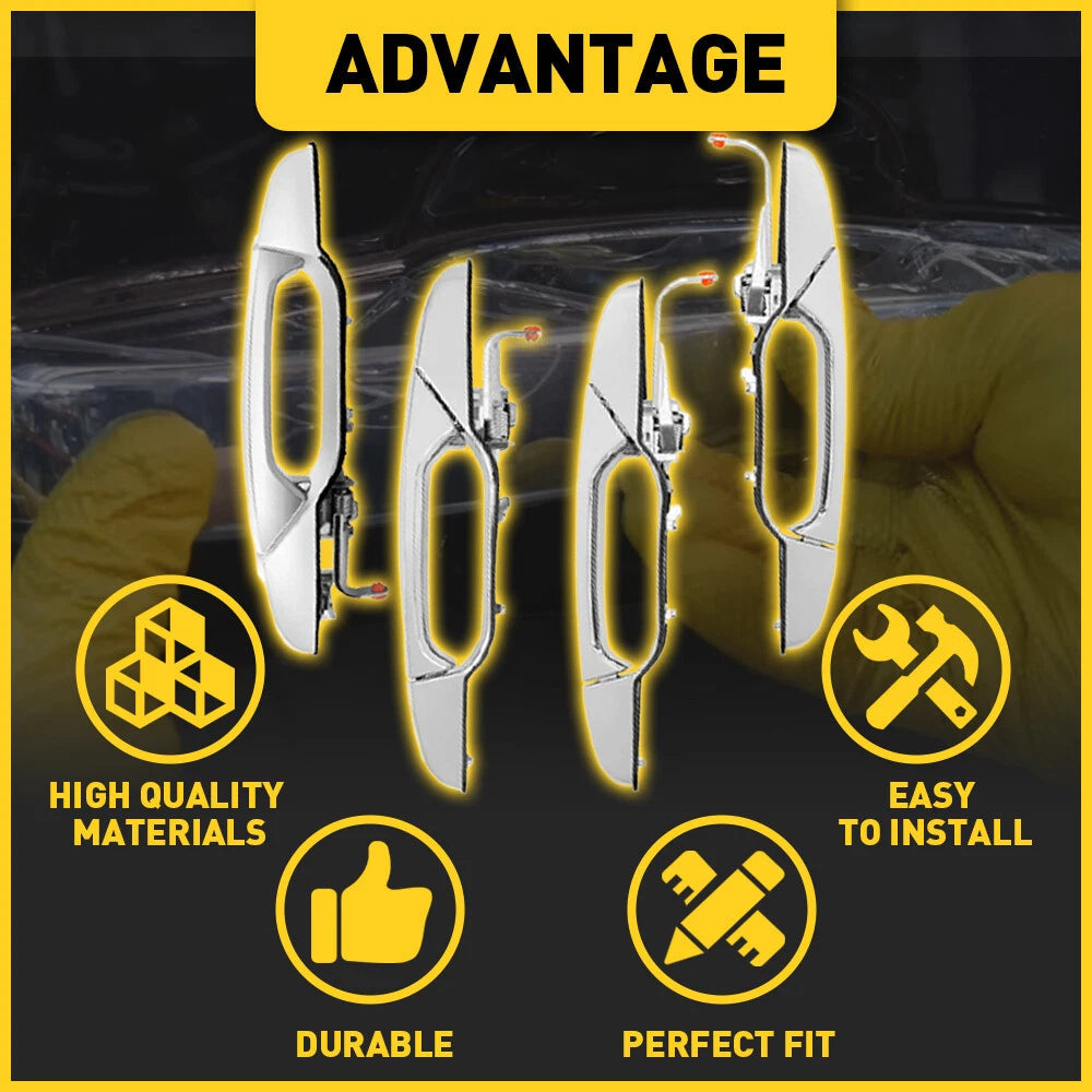 4x Chrome Door Handle For 07-13 Chevy Tahoe GMC Yukon Sierra Denali Front Rear A 6B93BC-57