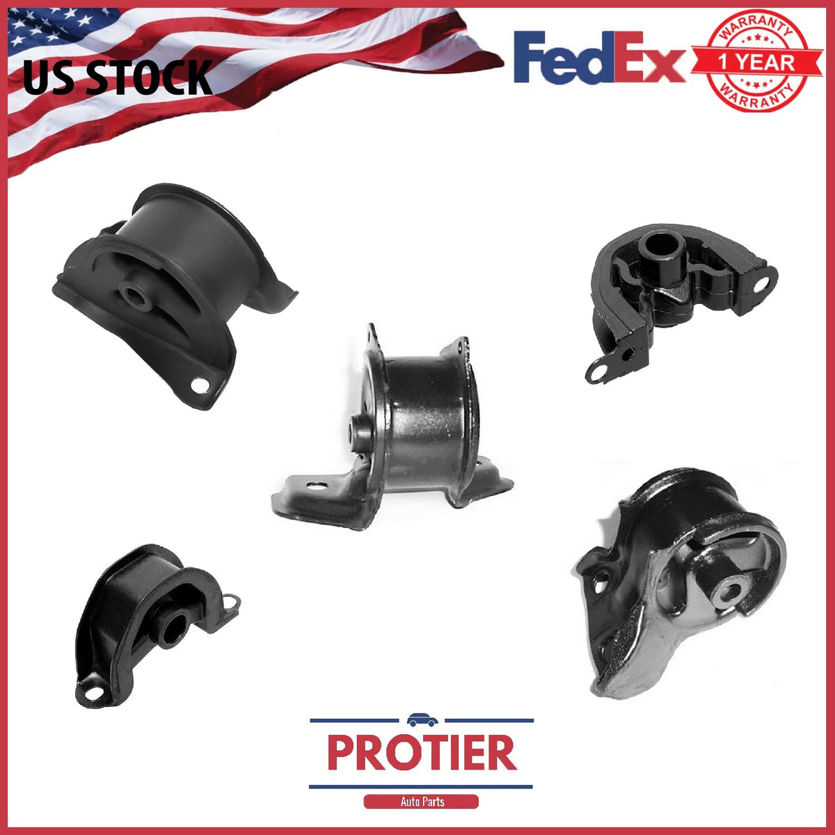 Fits Honda Civic Del Sol 1993-1997 1.5/1.6L Manual Motor & Trans Mount Kit 5 PCS 6B93BC-57