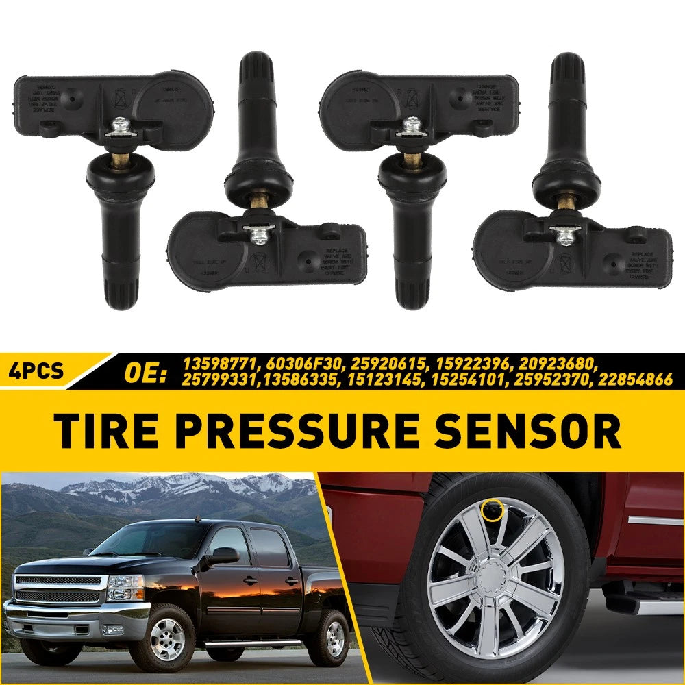 4pcs OEM TPMS Tire Pressure Monitoring Sensors For Chevy GMC 13586335/13598771 6B93BC-57