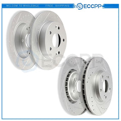 Front And Rear Drilled Slotted Brake Rotors Kit For Honda Civic Si 4WD 2WD 4x4 6B93BC-57