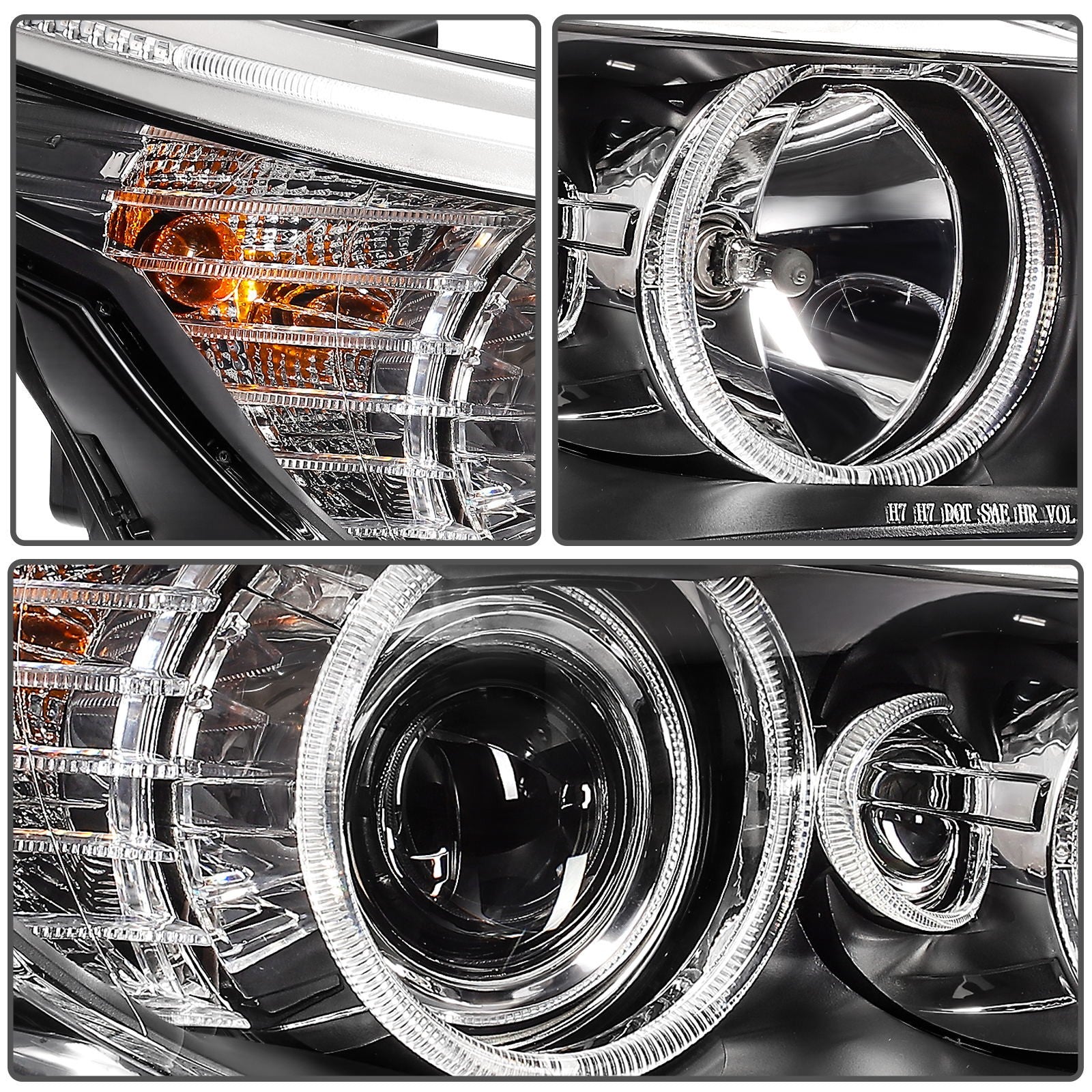 Pair Kit Headlights For 2017-2020 Chevrolet Sonic 1.4L 1.6L 1.8L Black Amber 6B93BC-57
