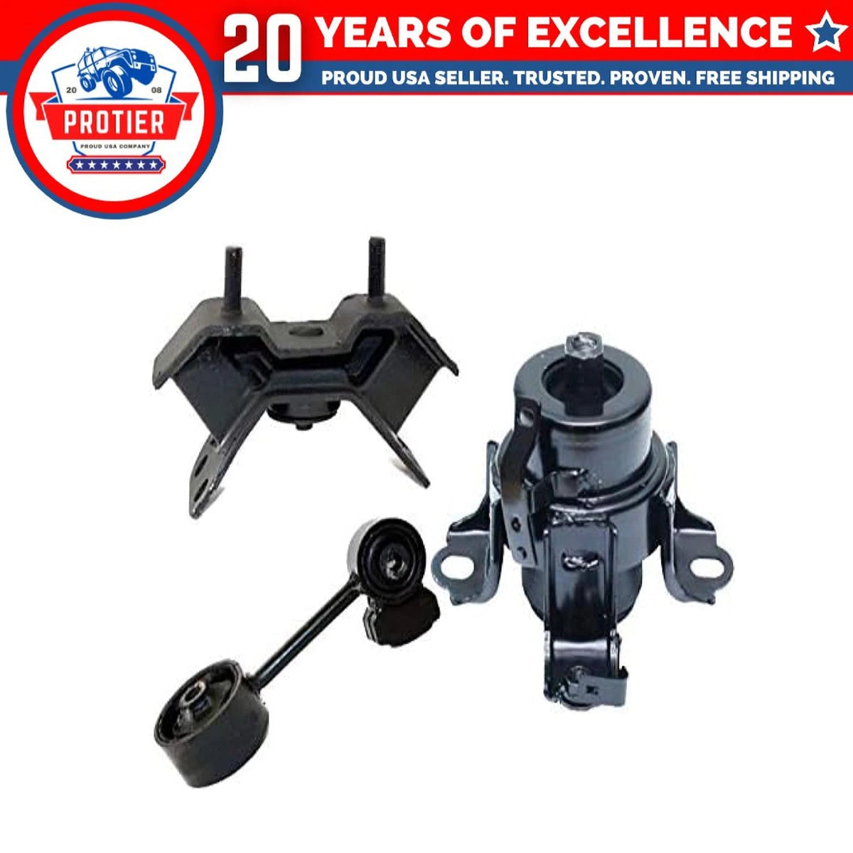 Fits 2000-2004 Toyota Avalon 3.0L Front/Torque Strut/Transmission Mount 3PCS : 6B93BC-57
