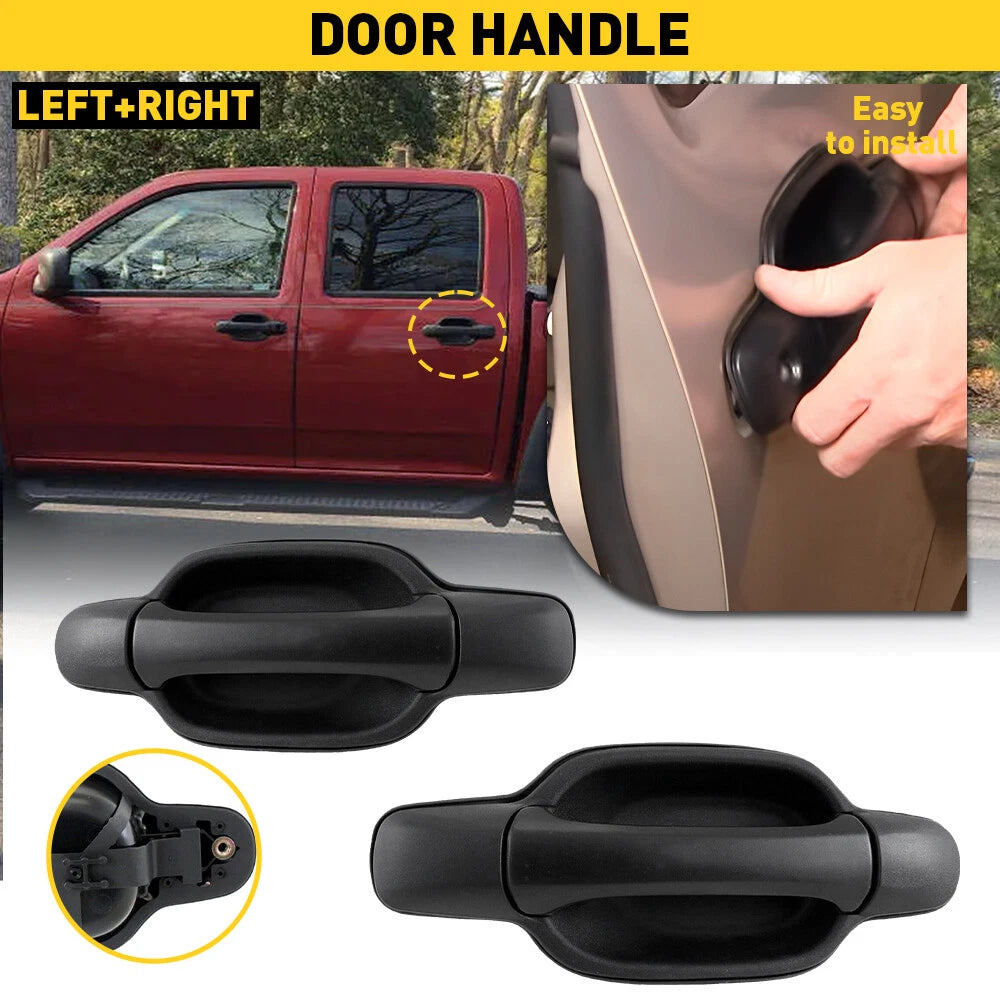 For 04-12 Chevy COLORADO GMC CANYON Outside Handle Door Pair L R Rear BLACK EOA 6B93BC-57