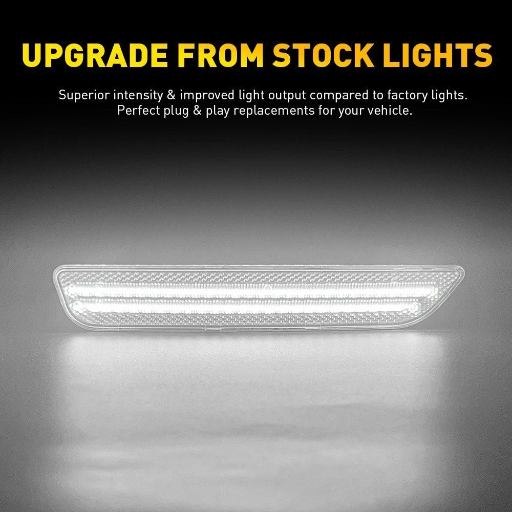 Front Bumper Clear White LED Side Marker Signal Light For 2010-2014 Ford Mustang 6B93BC-57
