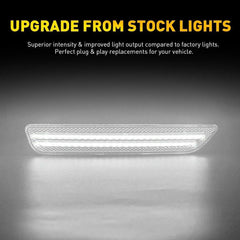 Front Bumper Clear White LED Side Marker Signal Light For 2010-2014 Ford Mustang 6B93BC-57