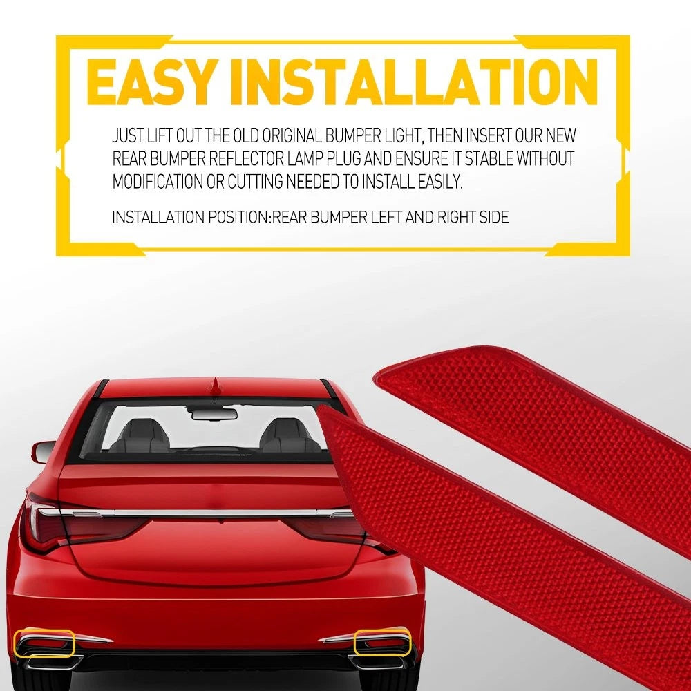 For 2013 2014 2015 Civic Honda Red Lens Rear Lower Bumper Reflector Left & Right 6B93BC-57