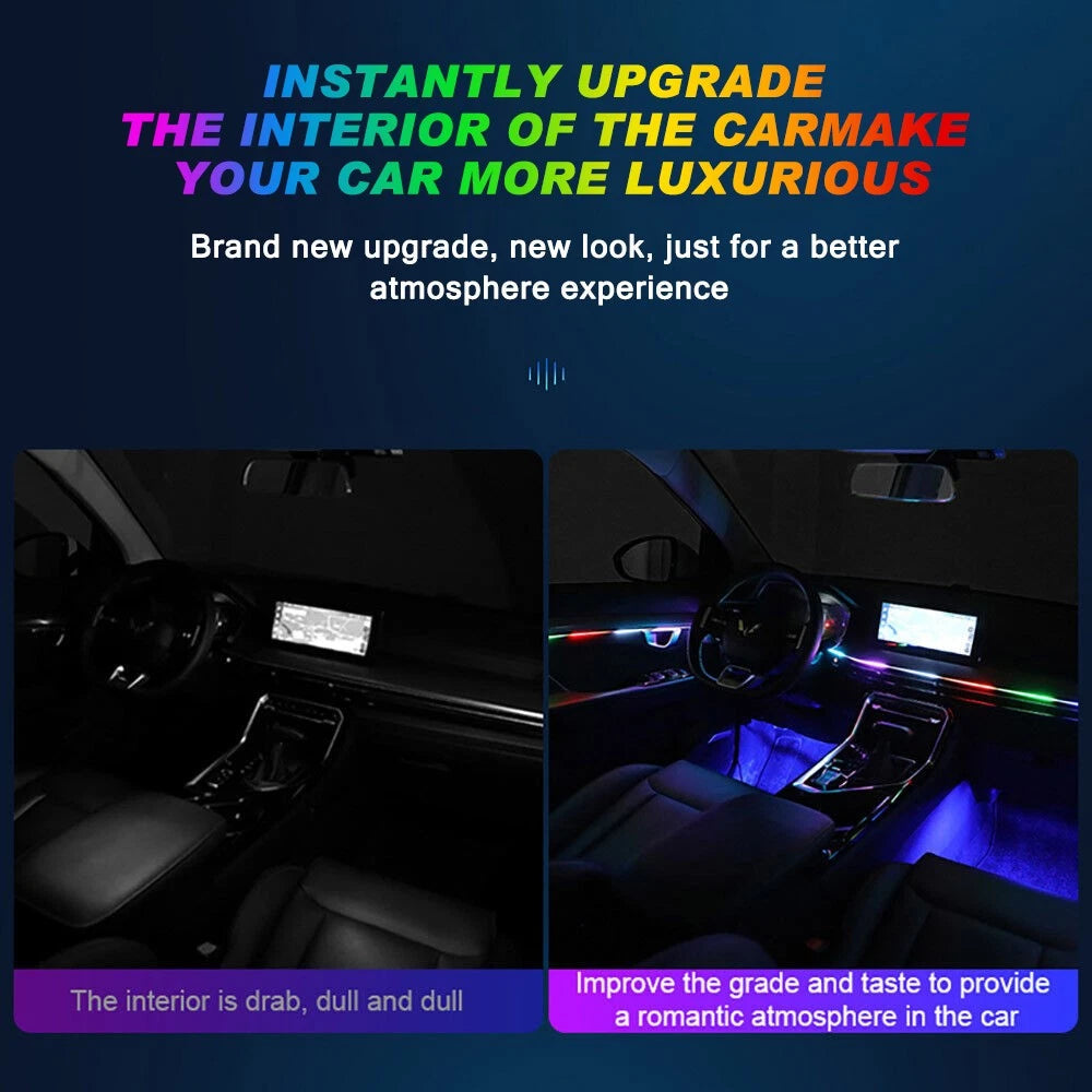 Universal 18in1 Symphony RGB LED Car Atmosphere Ambient Light Interior LED Strip 6B93BC-57