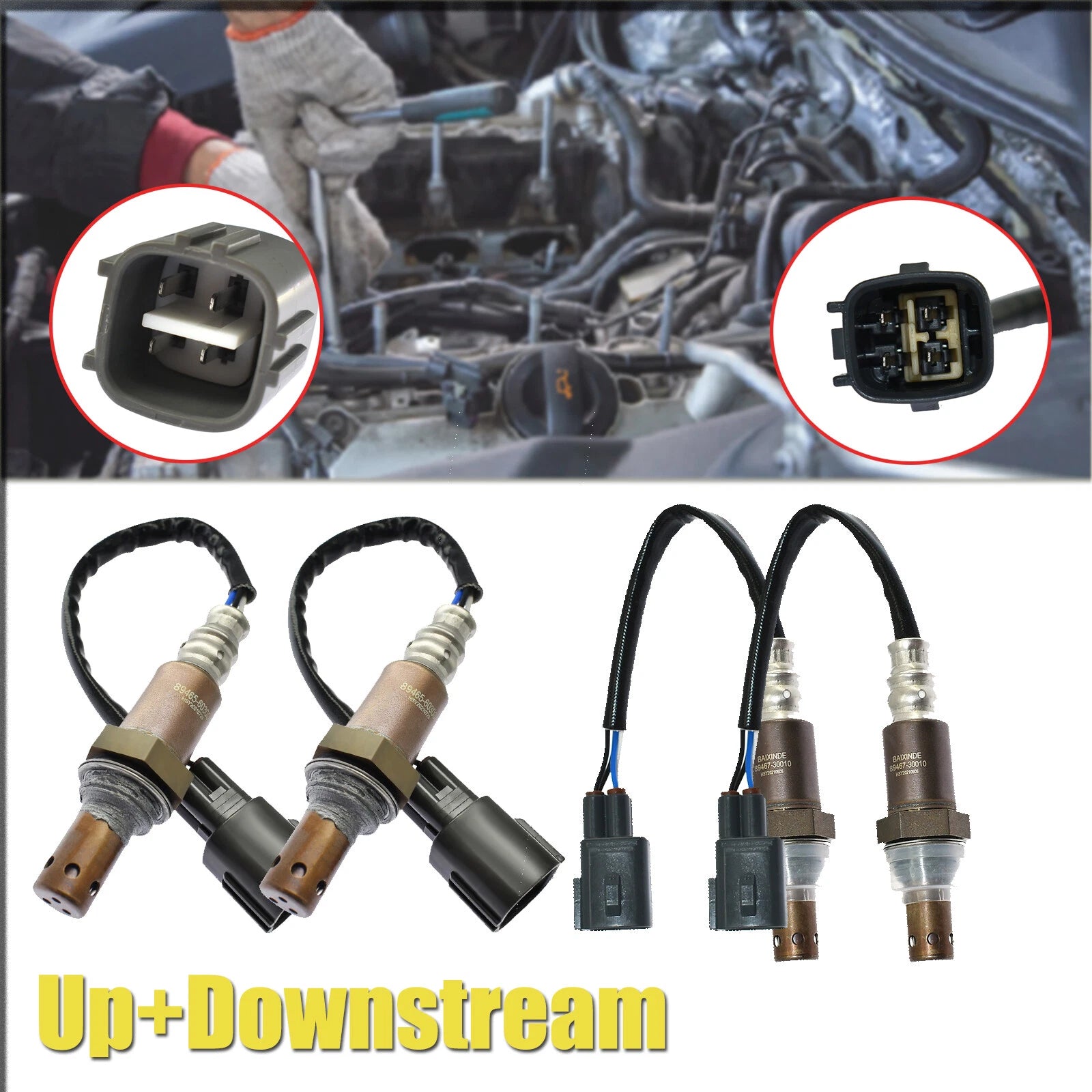 4pcs Oxygen Sensor For Toyota Land Cruiser Sequoia Tundra Lexus LX470 4.7L V8 6B93BC-57