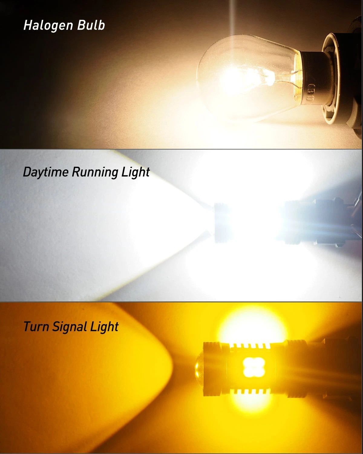 4X 3157 3457A White Amber Dual Color Switchback LED Turn Signal Light Bulb 16K A 6B93BC-57