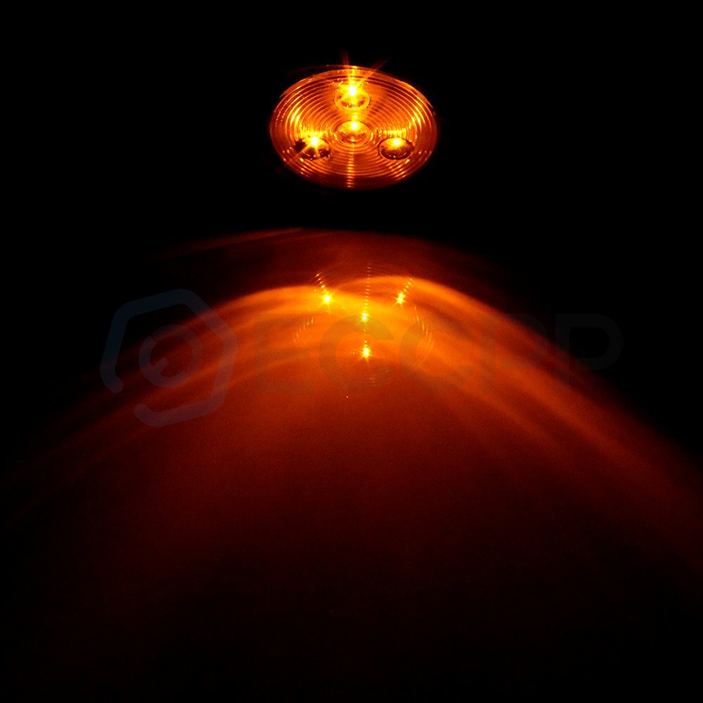 2.5 inch Round Light Truck Trailer Side Marker Clearance 20x Red +Amber 4 LED 6B93BC-57
