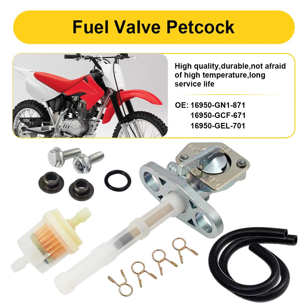 Fuel Petcock Valve Gas Oil Fuel Filter For Honda XR/ CRF50 70 80 100 150 F/R EOA 6B93BC-57