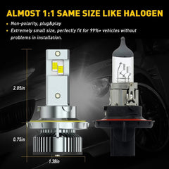 CANBUS 9008/H13 LED Headlight Super Bright Bulbs Kit White 50000LM High/Low Beam 6B93BC-57