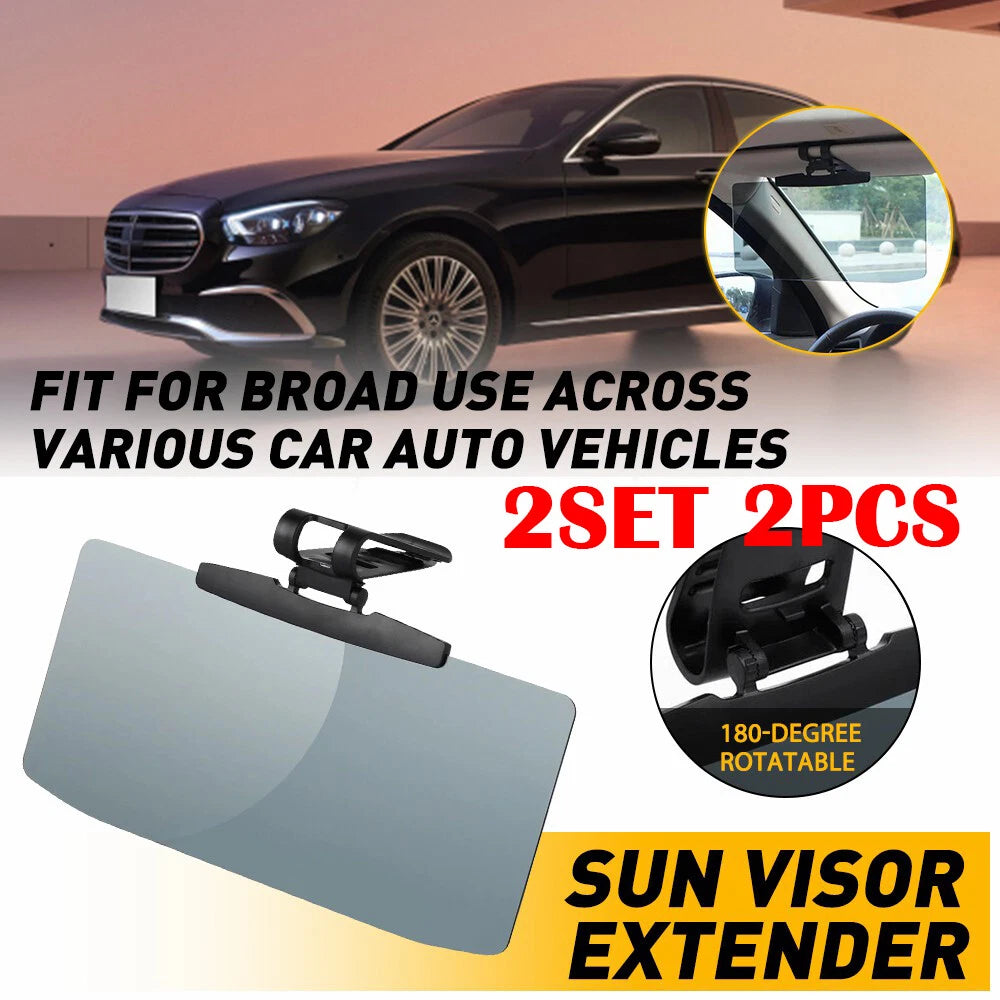 2PC Car Shade Fit Visor Shield Anti Sun Extend Glare Extension Driving Universal 6B93BC-57