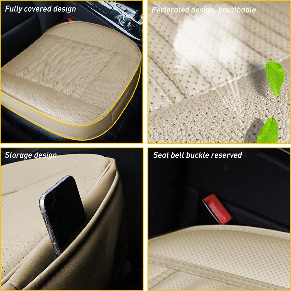 Full Surround Car Front Seat Cover Breathable PU Pad Leather Mat Chair Cushion 6B93BC-57