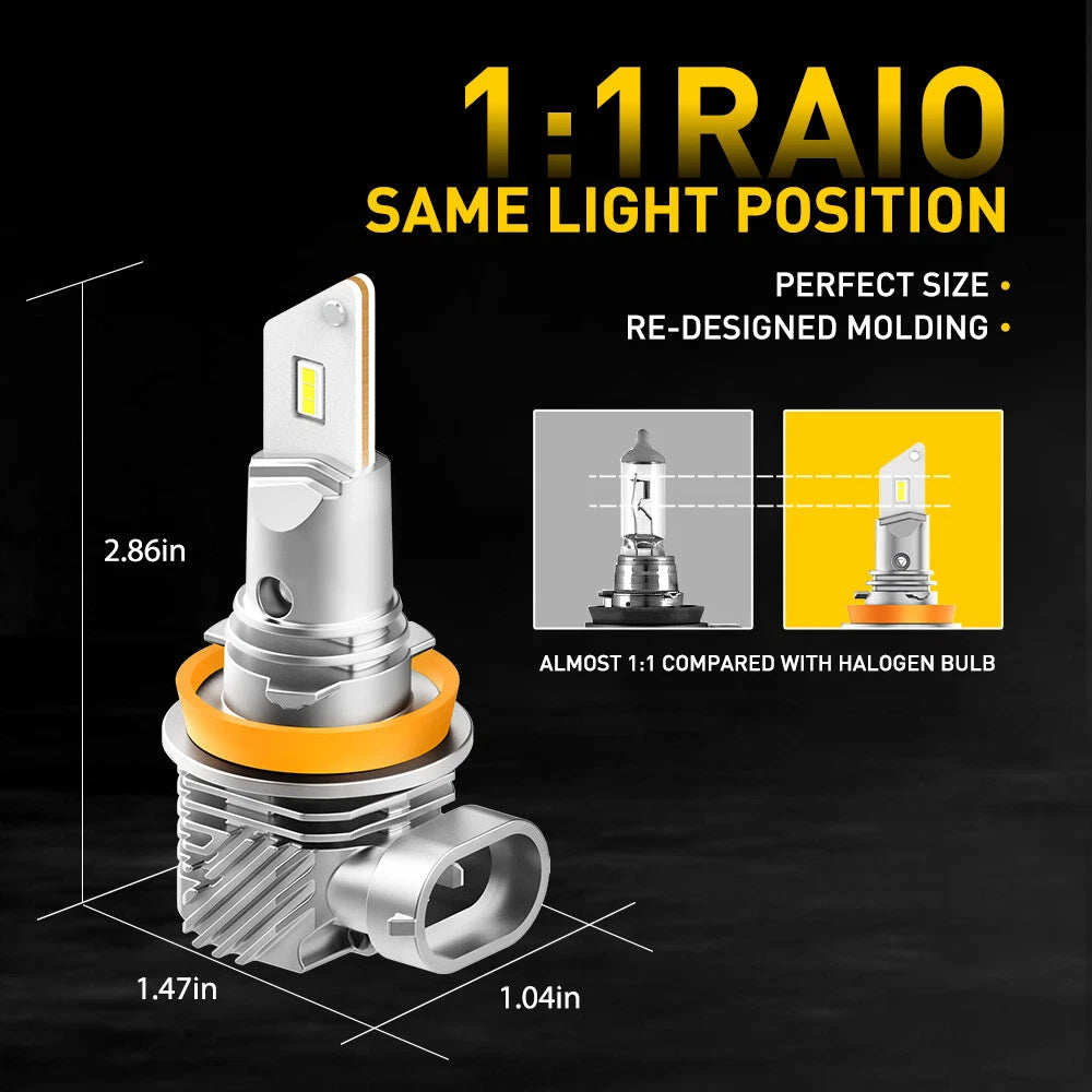 2X H11 H8 H9 LED Headlight Kit High Low Beam Bulb Super Bright White 30000LM Q10 6B93BC-57