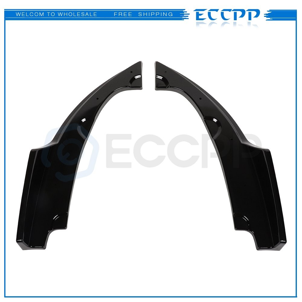 Fits 16-18 Honda Civic 2x Glossy Black Rear Bumper Lip Diffuser Splitter 6B93BC-57