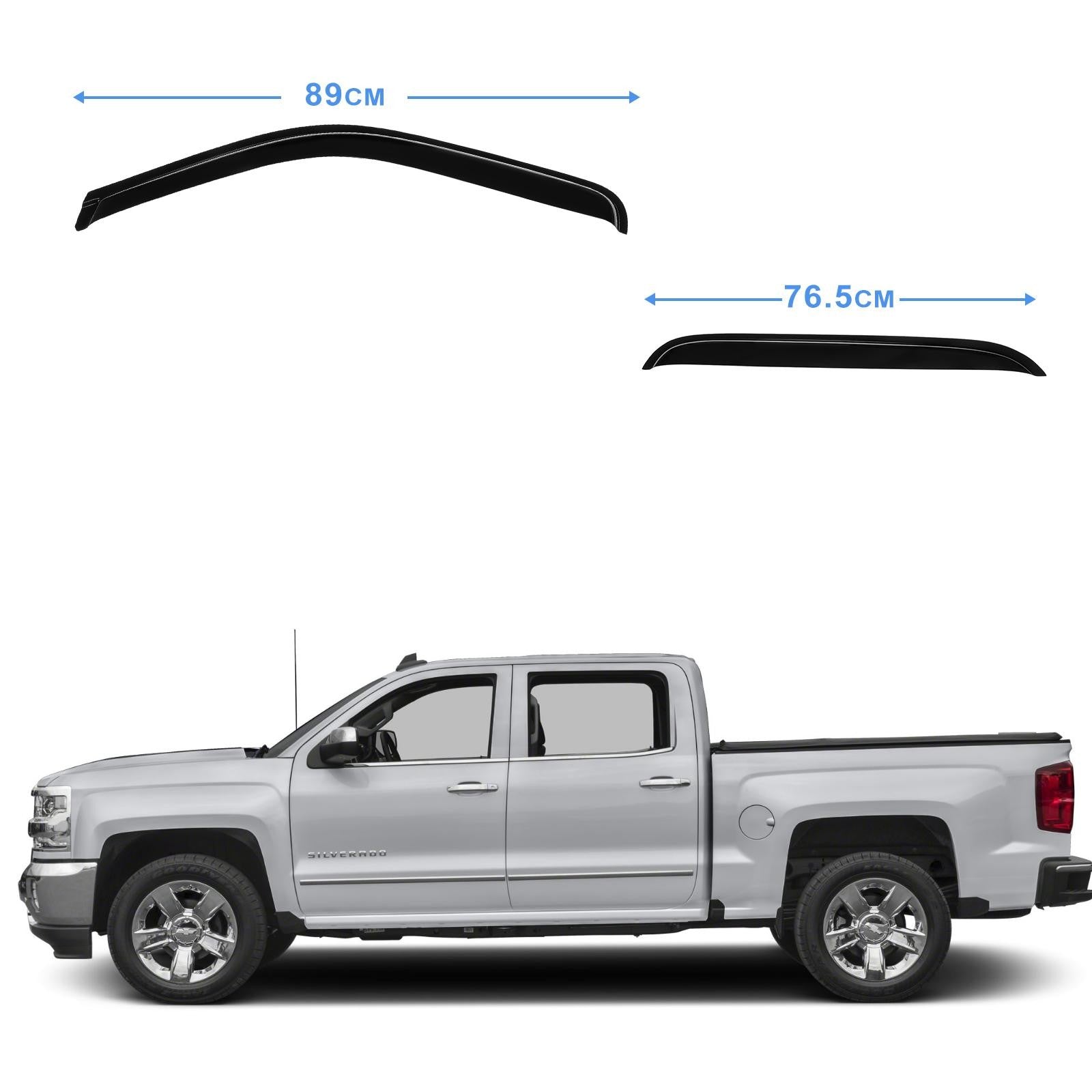 Window Visor Vent Rain Shades Deflectors For 00-07 Silverado/Sierra Crew Cab 6B93BC-57