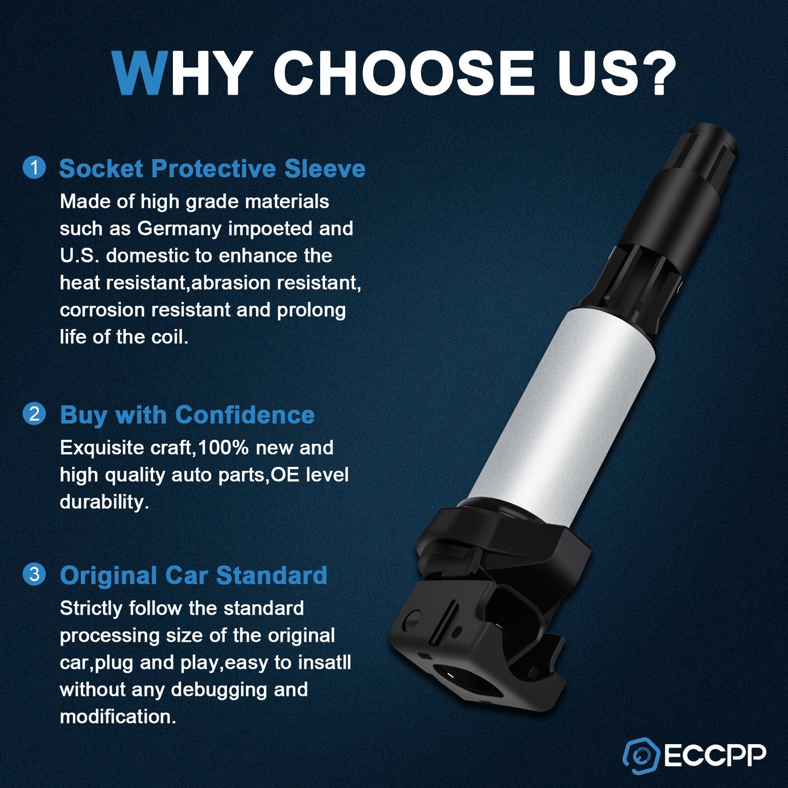 ECCPP 6 Ignition Coils For 2001-2005 BMW 325i 325xi 2.5L 2003-2006 330Ci 3.0L 6B93BC-57