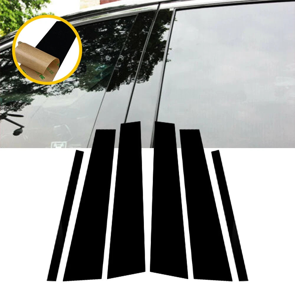 6Pcs Fit For Honda Accord 4dr 2008-2012 Piano Black Pillar Post Cover Door Trim 6B93BC-57