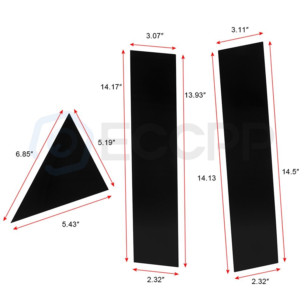 6PCS For 05-10 Chrysler 300C & Dodge Magnum Pillar Posts Door Trim Glossy Black 6B93BC-57