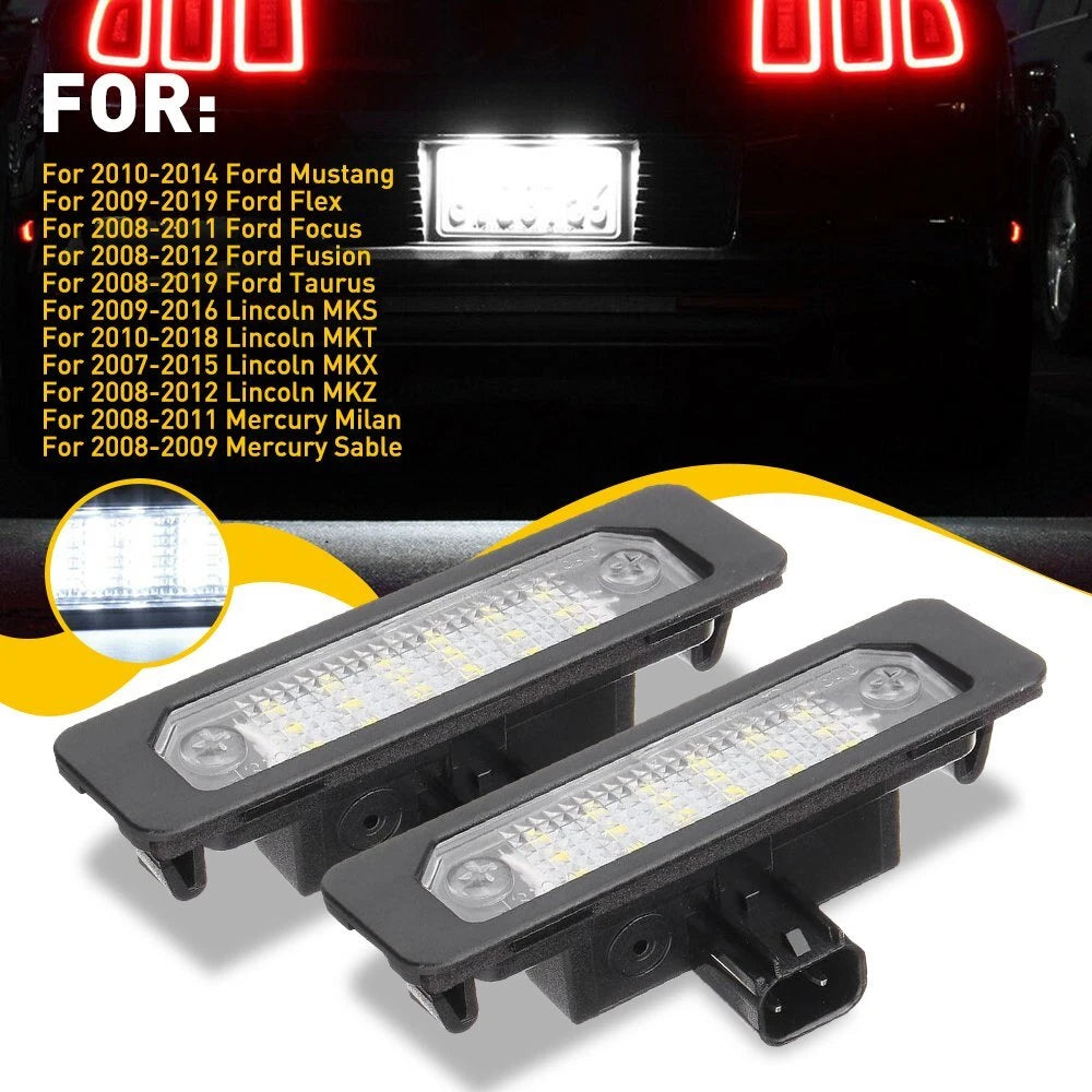 2X LED License Plate Light Tag Lamp 6000K Cool White for Lincoln MKS MKT MKX MKZ 6B93BC-57