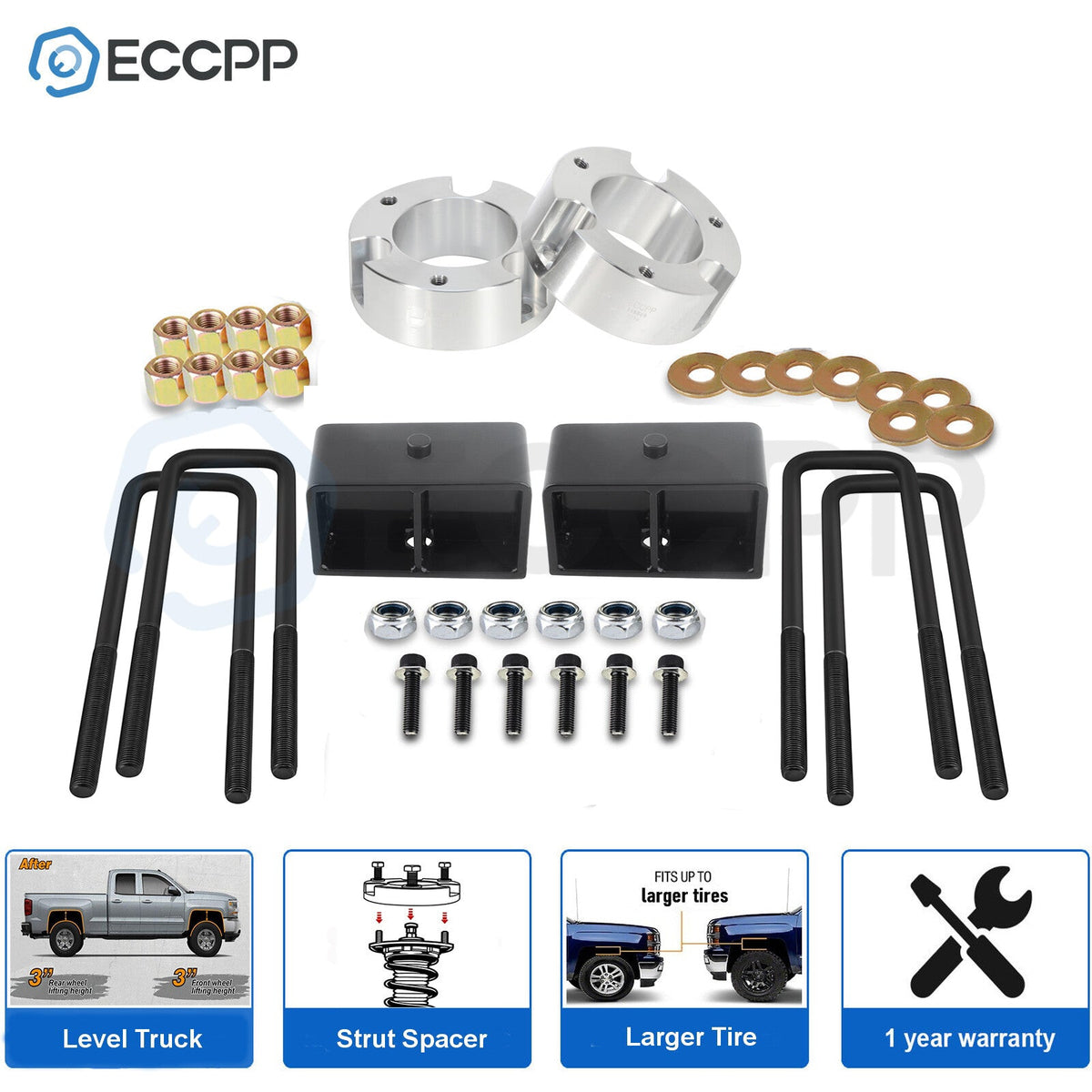 Full Set Leveling Lift Kit 3" Front and Rear For Toyota Tacoma 6 Lug 2005-2023 6B93BC-57