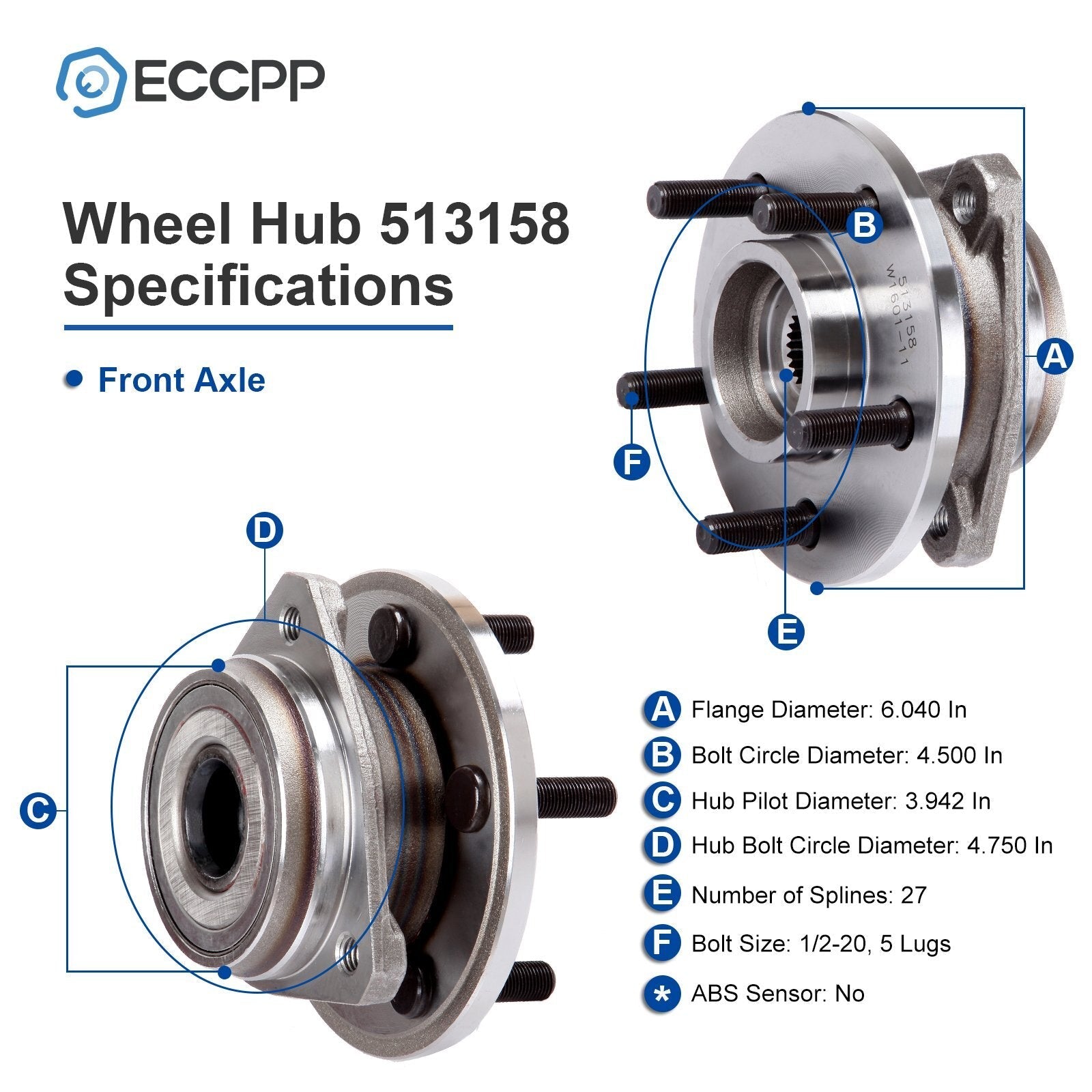 1Pc Wheel Hub Bearing Front For Jeep Wrangler TJ 2000-2006 Cherokee 1999-2001 6B93BC-57
