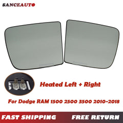 LH & RH Heated Power Towing Mirror Glass Set For 2013-2022 Dodge Ram 1500 2500 6B93BC-57