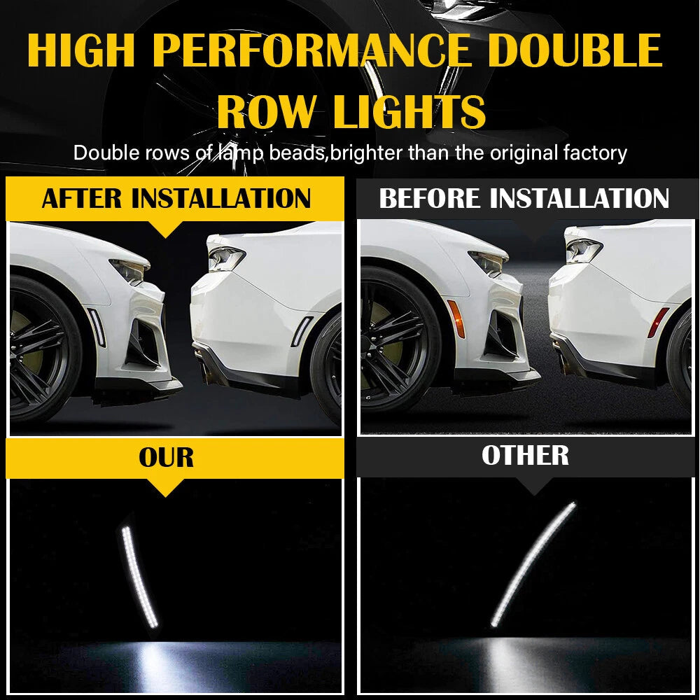 Front Rear LED Bumper Full Side Marker Light For 2016-2021 Chevrolet Camaro EOA 6B93BC-57