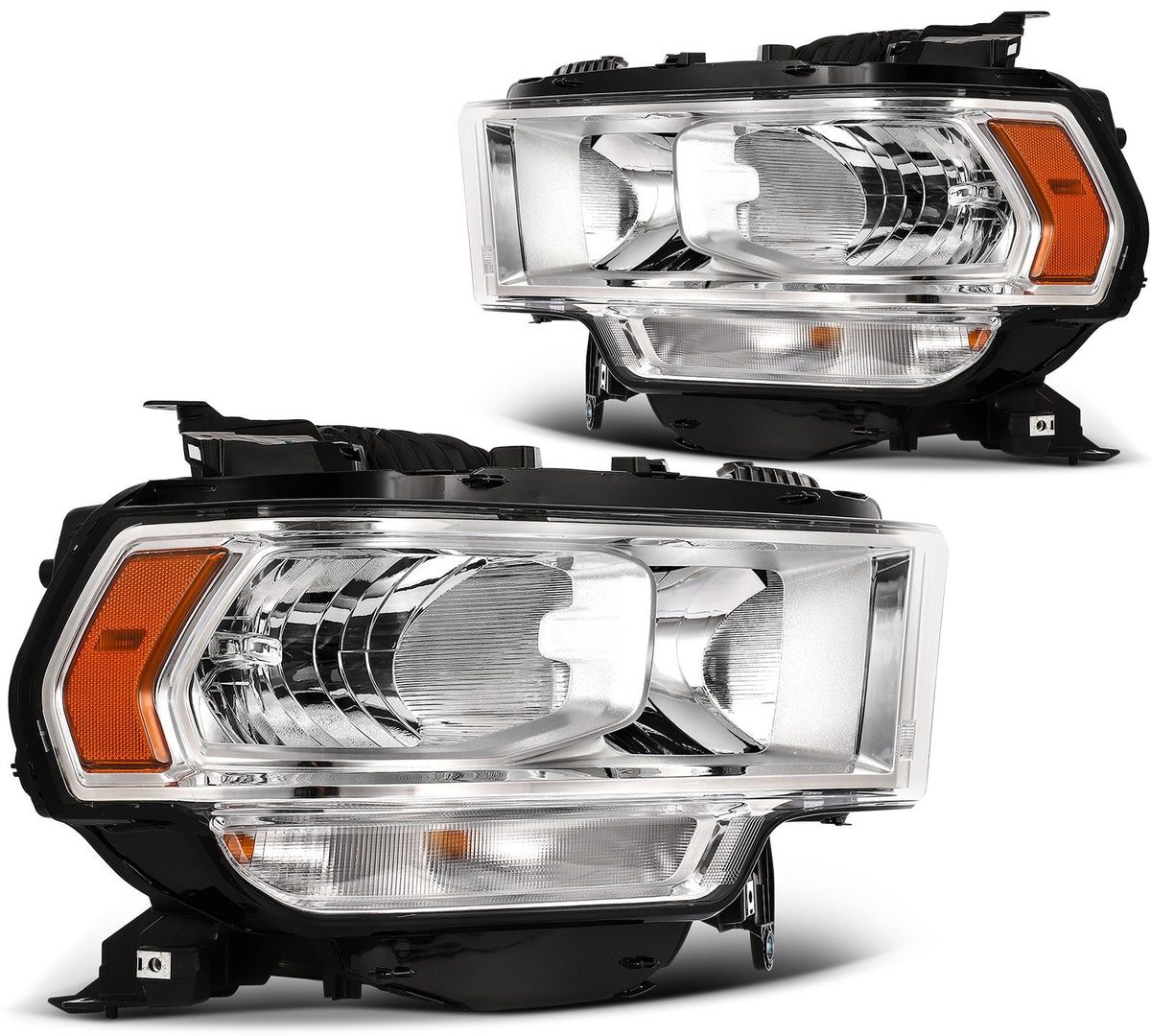 Pair Chrome Headlights Assembly For Ram 2500 3500 5.7L 6.4L 6.7L 2019-2024 6B93BC-57