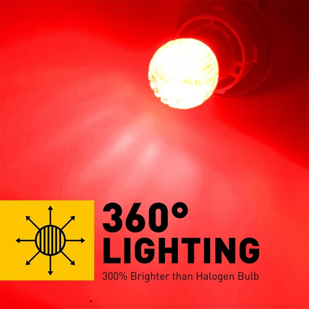 AUXITO Pair 1157 LED BULBS RED PARKING BRAKE LIGHT REVERSE 2057 2357 7528 BAY15D 6B93BC-57