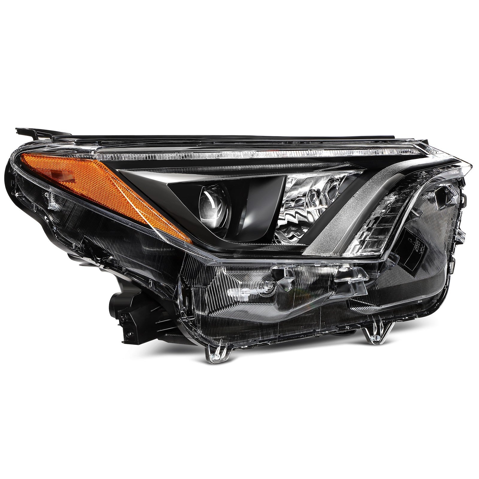 Pair Kit LED Headlights Assembly For 2016-2018 Toyota RAV4 2.5L Black Amber 6B93BC-57