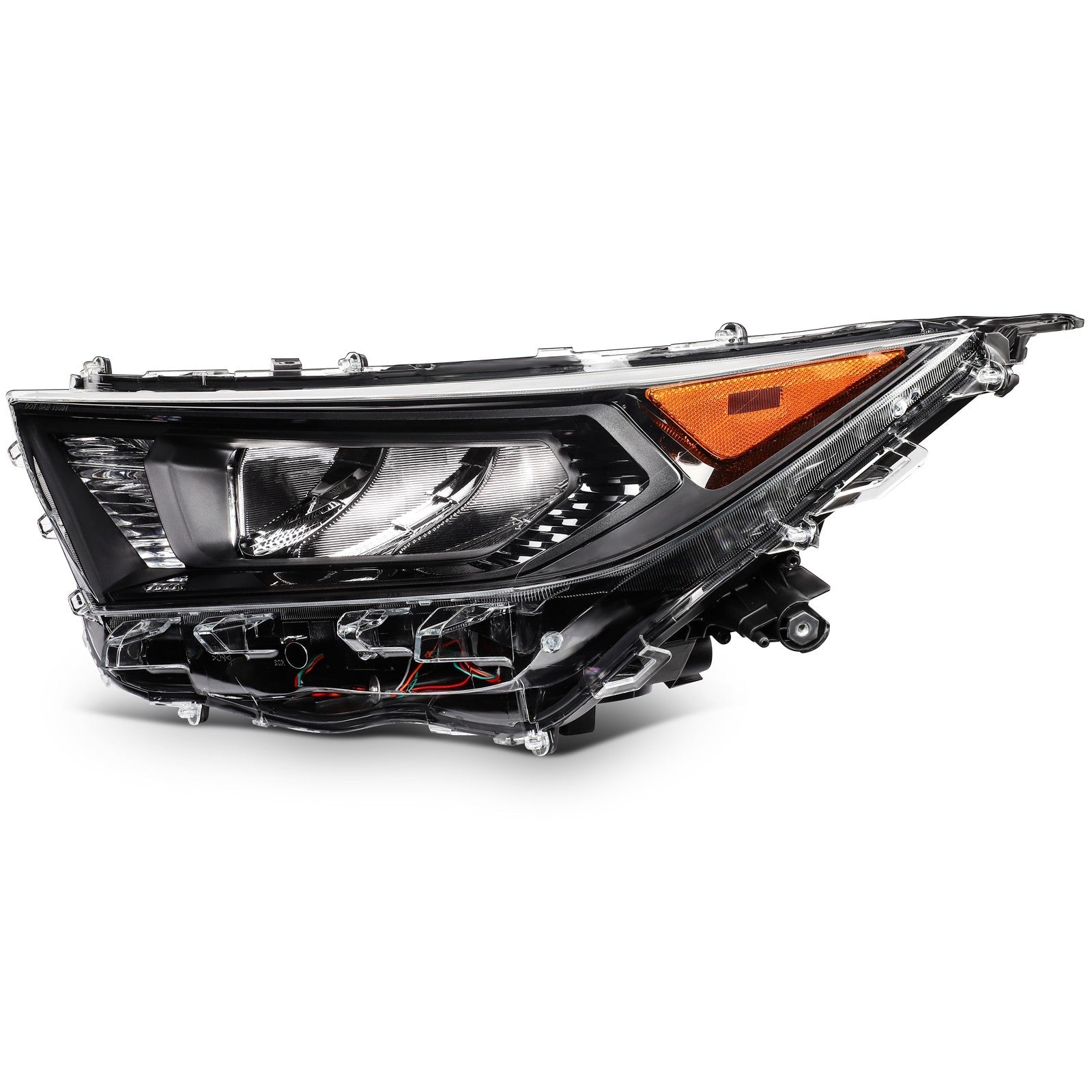 Pair Kit LED Headlights Assembly For 2019-2021 Toyota RAV4 2.5L Black Amber 6B93BC-57