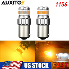 AUXITO 1156 LED Turn Signal Indicator Parking Light Bulbs Amber Yellow CANBUS US AUXITO
