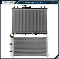 Aluminum Radiator & AC Condenser Cooling Kit For 07-12 Nissan Versa 6B93BC-57