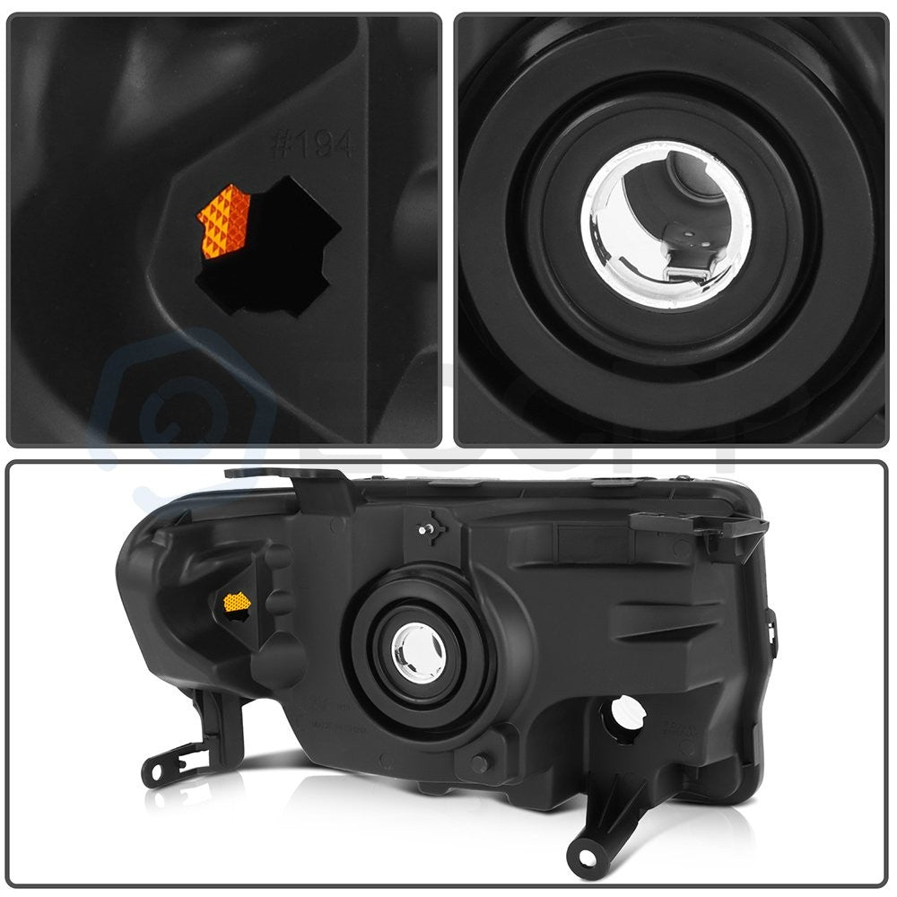 Pair Kit Halogon Headlights Assembly For 2008-2012 Ford Escape Black Amber 6B93BC-57