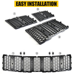 Black Honeycomb Grille w/Mesh Insert Kit for Jeep 2014-16 Grand Cherokee EOA 6B93BC-57