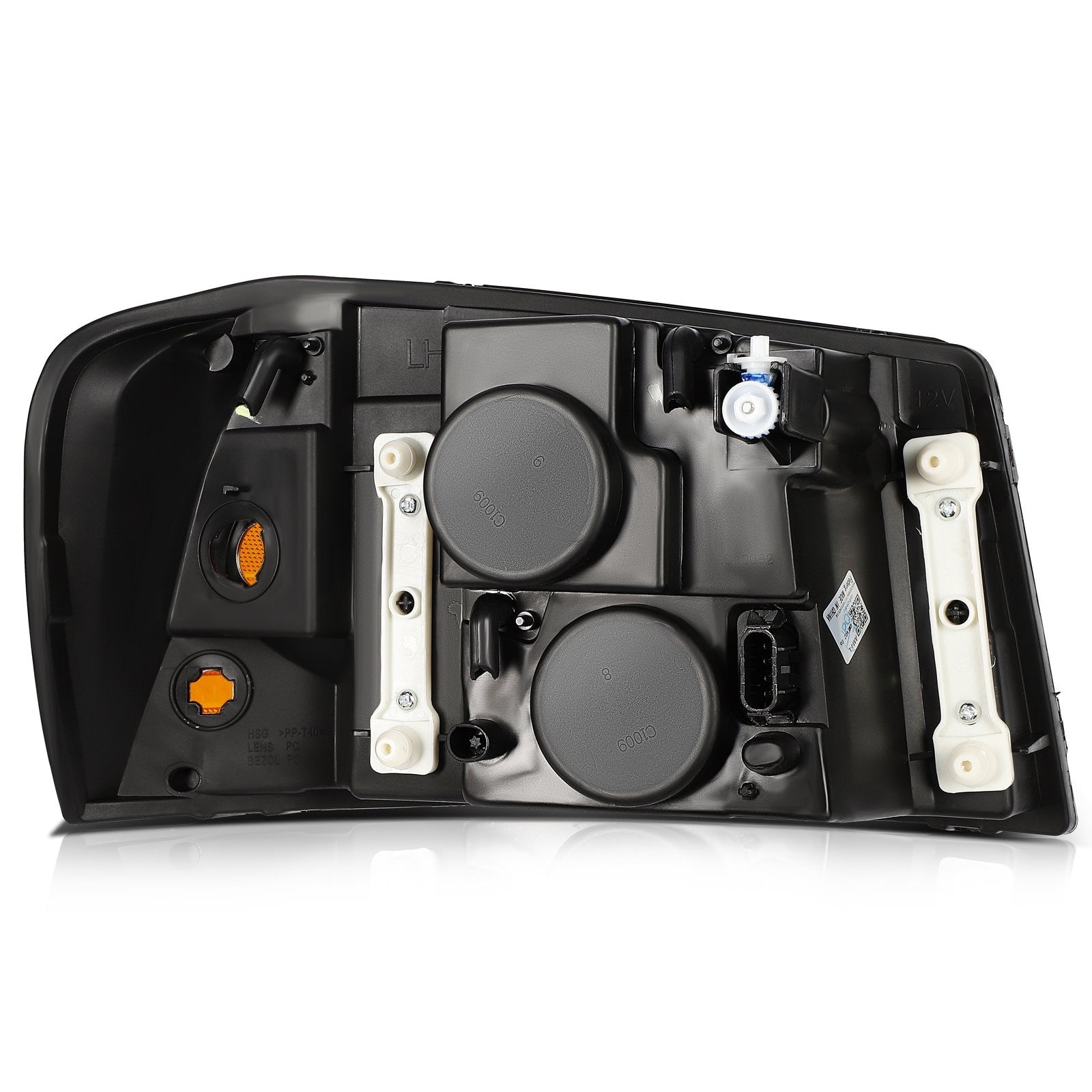 Pair Halogon Headlights Assembly For 2005-2009 GMC Envoy 4.2L 5.3L Black Amber 6B93BC-57