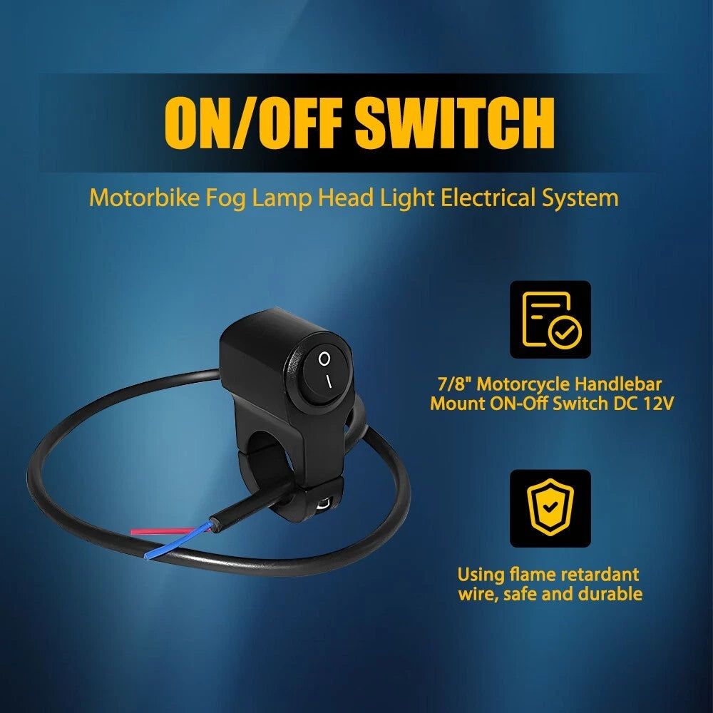 Motorcycle Handlebar 12V Dirt Bike Light Switch For 7/8" Handlebars 22mm EOA 6B93BC-57