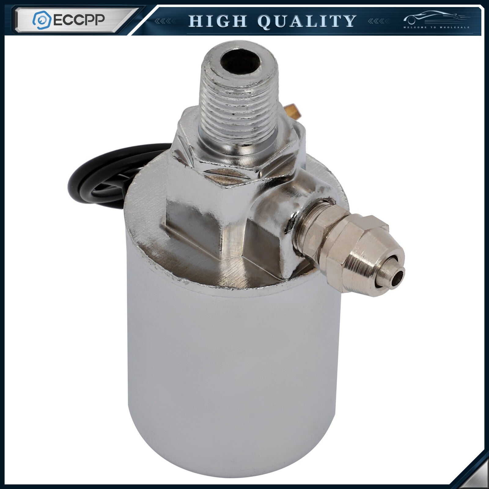 12V Silver Solenoid Valve For Train Horn Air Tank Compressor 1/4" Air Tube 6B93BC-57