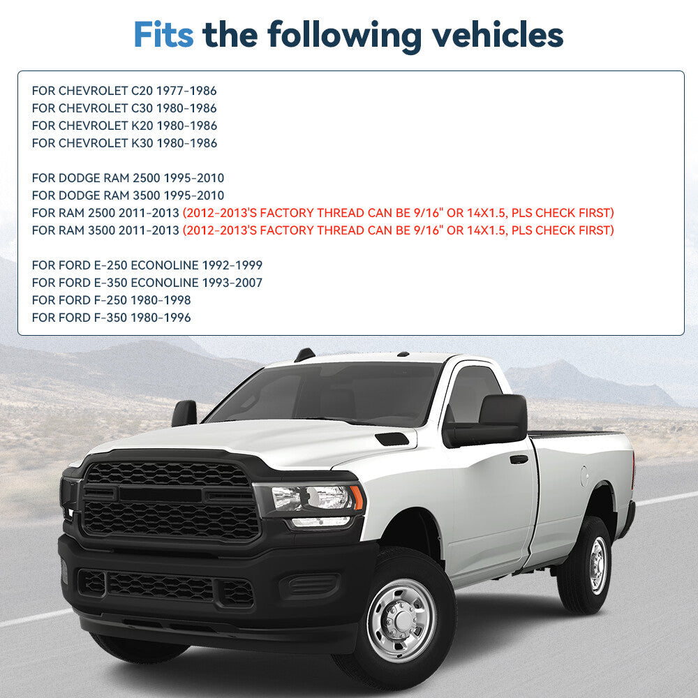 4 Pcs 2" 8x6.5 Wheel Spacers 9/16"x18 For Dodge Ram 2500 3500 Ford F-250 F-350 6B93BC-57