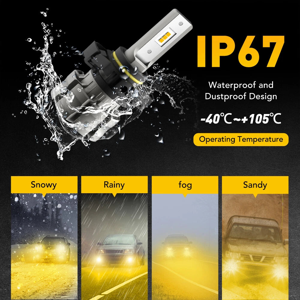 AUXITO LED Fog Light 5202 Bulbs Yellow for Chevy Silverado 1500 2500 HD 2007-15 AUXITO