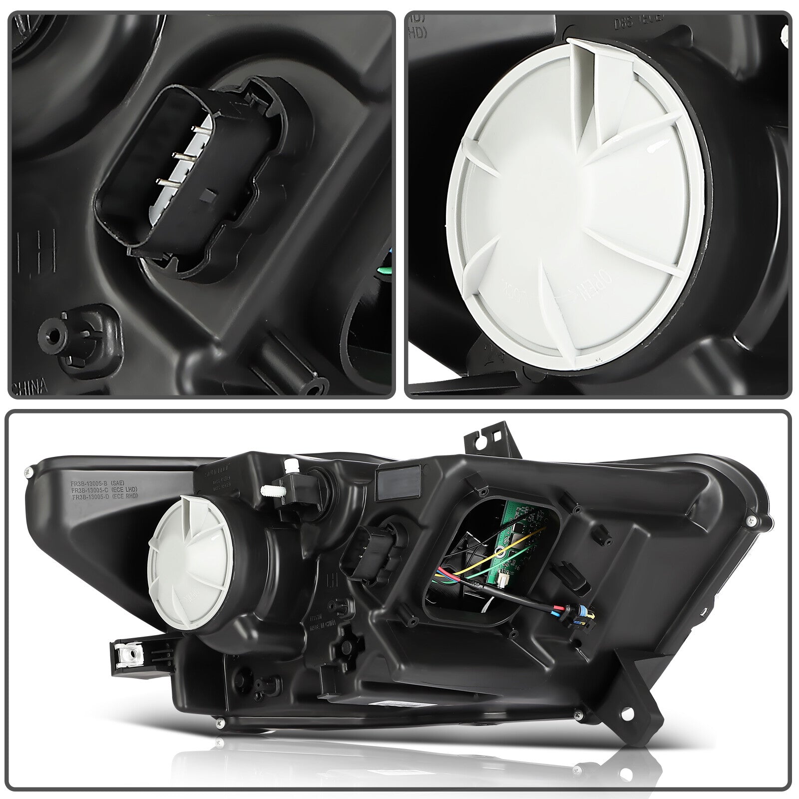 Left+Right Headlights Assembly For 2017-2015 Ford Mustang Clear Lens 6B93BC-57