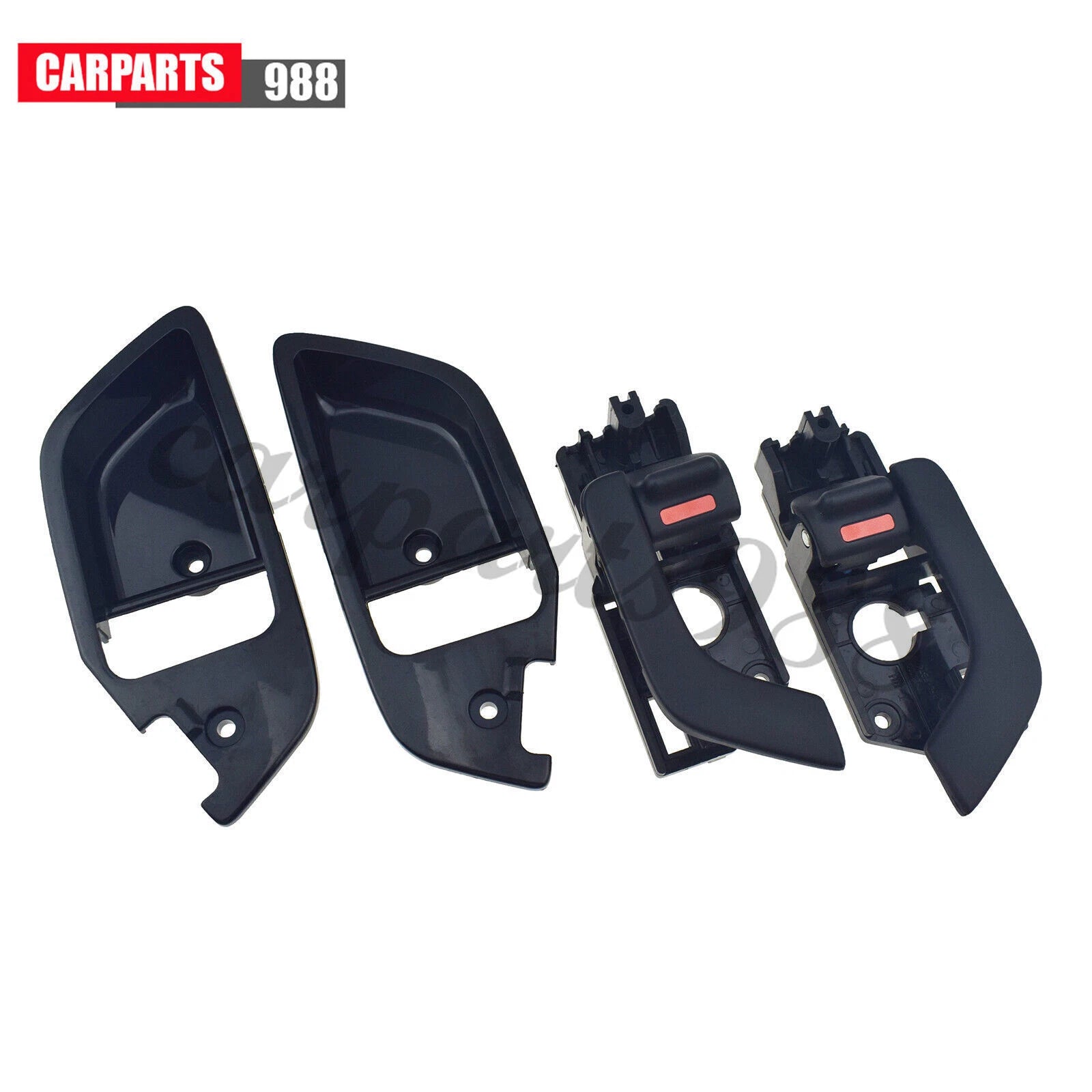 Pair Left Right Black Inside Door Handle + Bezel for 2003-2008 Hyundai Tiburon 6B93BC-57