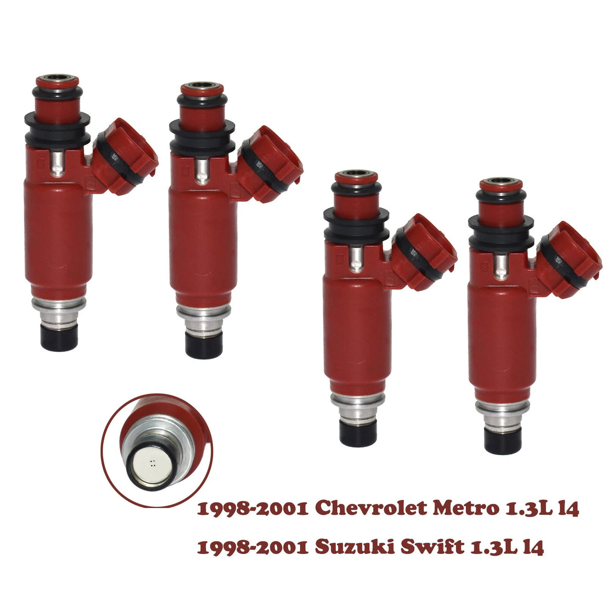 4x Fuel Injector for Chevrolet Metro Suzuki Swift 1.3L 15710-52G00 195500-3260 6B93BC-57