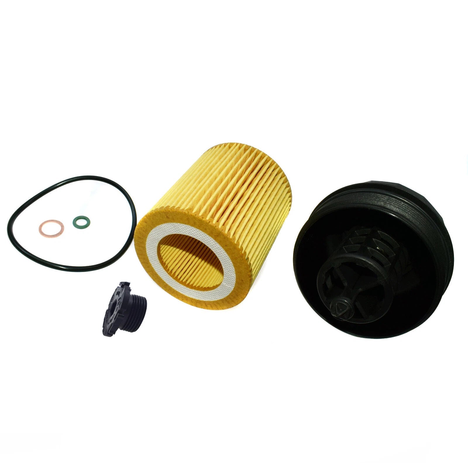 Oil Filter & Housing & Cooler Seal Oil Drain Plug Set for BMW X1 X3 X5 HU816x 6B93BC-57