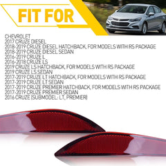 Right Left Rear Bumper Light Reflector Fits 2016-2019 Chevrolet Rear Cruze Brake 6B93BC-57