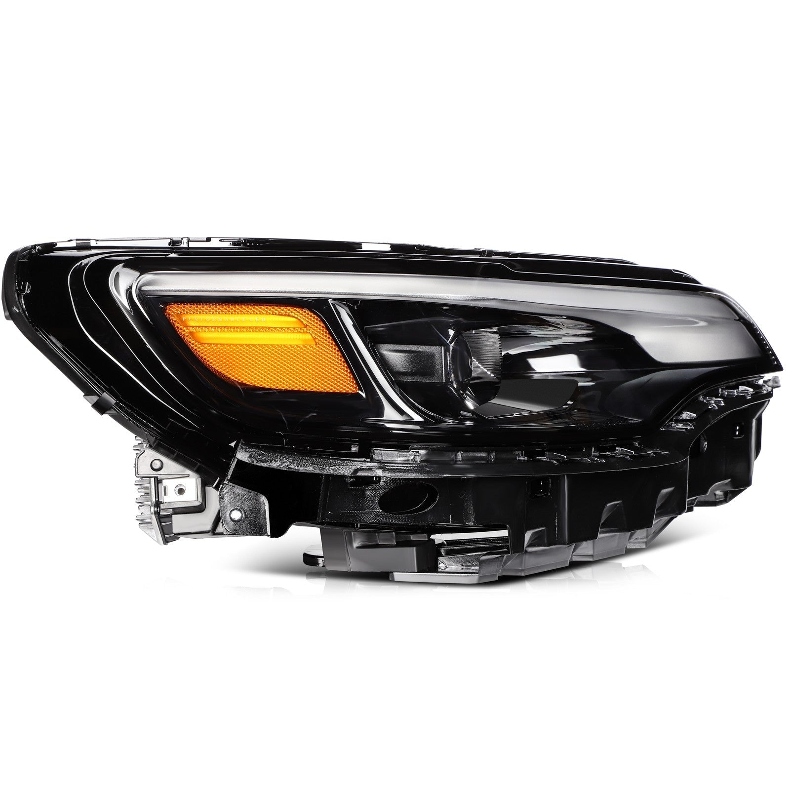ECCPP LED Headlights Assembly For Jeep Cherokee 2019-2021 Pair Kit Black Amber 6B93BC-57