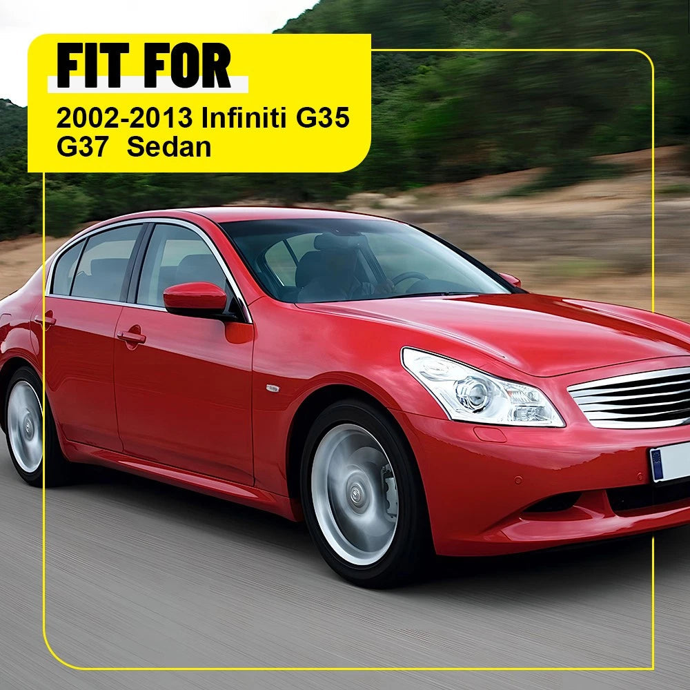 6x For 2002-2013 Infiniti G35 G37 Sedan Gloss Black Door Pillar Posts Cover Trim 6B93BC-57